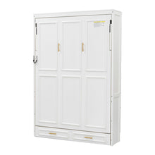 Load image into Gallery viewer, Full Size Murphy Bed With 2 Drawers - Beige