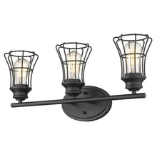 Load image into Gallery viewer, Three Light Cage Wall Sconce - Matte Black