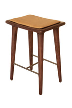 Load image into Gallery viewer, Solid Wood Backless Counter Height Bar Chair - Cream And Brown
