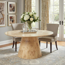 Load image into Gallery viewer, 48'' Wood Pedestal Base Round Top Dining Table - Natural