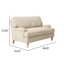 Load image into Gallery viewer, Loveseat Sofa, Upholstered Small Couch For Living Room - Cream Beige