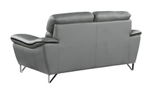 Load image into Gallery viewer, Silver Legs Leather Sofa - Gray