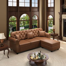 Load image into Gallery viewer, Upholstered Sofa With Nailhead Trim, Rolled Armrests With Ottoman