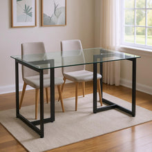 Load image into Gallery viewer, 47" Glass And Metal Dining Table - Clear