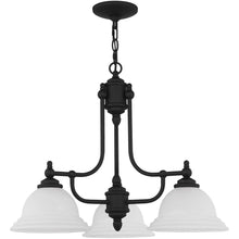 Load image into Gallery viewer, 18" Three Light Metal Dimmable Chandelier With Shades - Black