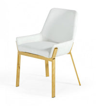Load image into Gallery viewer, Contemporary Upholstered Faux Leather Dining Arm Chair - White
