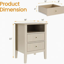 Load image into Gallery viewer, Fluted Nightstand With 2 Drawers