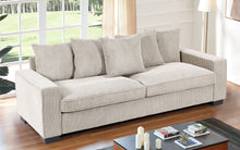 Load image into Gallery viewer, Luxe Sofa With 5 Matching Toss Pillows, Sleek Design, Spacious And Comfortable 3 Seater Couch