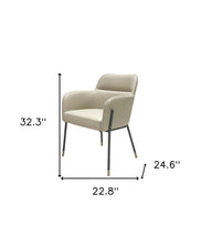 Load image into Gallery viewer, Upholstered Faux Leather Slat Back Dining Arm Chair - Gray