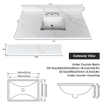 Load image into Gallery viewer, Bathroom Vanity Top With Undermount Sink, 3 Pre Drilled Holes