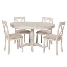 Load image into Gallery viewer, Modern Dining Table Set For 4, Round Table And 4 Kitchen Room Chairs, 5 Piece Kitchen Table Set For Dining Room, Dinette, Breakfast Nook