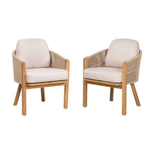 Load image into Gallery viewer, Grotta - Outdoor Dining Arm Chair (Set of 2) - Teak / Beige