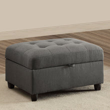 Load image into Gallery viewer, Storage Ottoman With Tufted Design - Gray