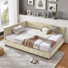 Load image into Gallery viewer, Mid-Century Storage Upholstered Tufted Bed Frame With Backrest And Armrests