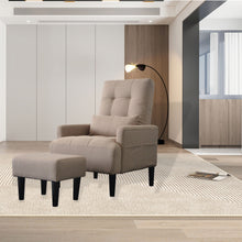 Load image into Gallery viewer, Living Room Sofa Single Chair And Ottoman, Modern Multi-Function Fabric Living Room Sofa Lounge Chair Bed And Stool. Soft Leisure Single Chair Adjustable Into 5 Angles With Sofa Bed
