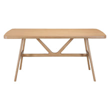 Load image into Gallery viewer, 63" Natural Solid Wood Trestle Base Dining Table