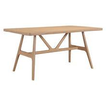 Load image into Gallery viewer, 63" Natural Solid Wood Trestle Base Dining Table