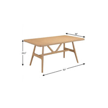 Load image into Gallery viewer, 63" Natural Solid Wood Trestle Base Dining Table