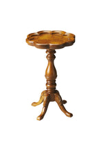 Load image into Gallery viewer, Wood Floral Top End Table - Medium Brown And Olive Ash