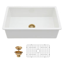 Load image into Gallery viewer, Undermount Single Bowl Ceramic Kitchen Sink, Dual Mount