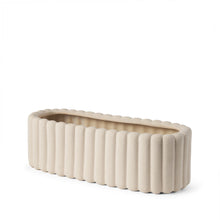 Load image into Gallery viewer, Oval Ribbed Texture Table Vase - Beige