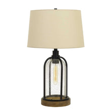 Load image into Gallery viewer, Metal Two Light Globe Table Lamp With Eggshell Empire Shade - Brown