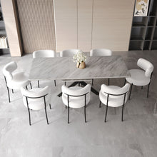Load image into Gallery viewer, Extendable Dining Table Set With Curved Backrest Upholstered Chairs