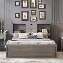 Load image into Gallery viewer, Platform Bed With Storage Headboard And 8 Drawers