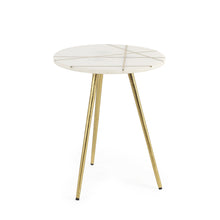 Load image into Gallery viewer, Stone And Metal Tray Table (605372) - White / Gold