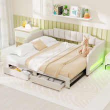 Load image into Gallery viewer, Extendable Daybed With LED Light And 2 Storage Drawers