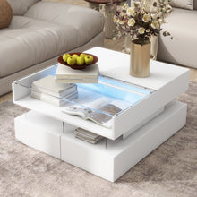 Load image into Gallery viewer, Lift Top Coffee Table With 2 Drawers, Hidden Space And LED Lights For Living Room