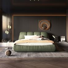 Load image into Gallery viewer, Luxury Upholstered Platform Bed With Oversized Padded Backrest And Solid Wood Frame