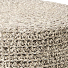Load image into Gallery viewer, Wool Round Footstool - Gray / Brown