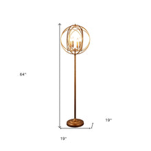 Load image into Gallery viewer, Four Light Floor Lamp With Modern Gold Geometric Globe Shade - Gold