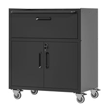 Load image into Gallery viewer, Sturdy And Durable Metal Tool Cabinet For Garage With Wheels Mobile Heavy Duty Storage Cabinet With 1 Drawer And 2 Locking Doors