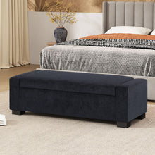 Load image into Gallery viewer, Textured Fabric Ottoman Bench With Hinged Lid