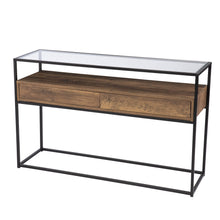 Load image into Gallery viewer, Glass Frame Console Table With Storage With Storage - Clear / Black