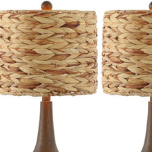Load image into Gallery viewer, Gourd Bedside Lamps With Drum Shades (Set of 2) - Dark Brown / Natural