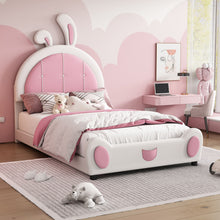 Load image into Gallery viewer, Upholstered Platform Bed With Rabbit Shaped Headboard