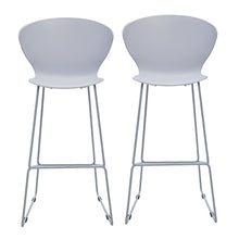 Load image into Gallery viewer, Heavy Duty Plastic And Metal Low Back Bar Height Bar Chairs (Set of 2) - Gray