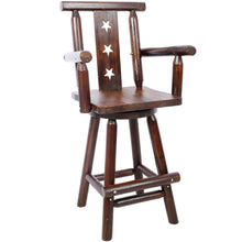 Load image into Gallery viewer, Rustic Tall Bistro Chair Decorative Star Backrest And Footrest, Fir Wood, 4 Foot - Brown