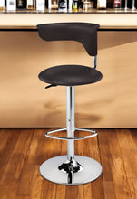 Load image into Gallery viewer, Contemporary Faux Leather And Metal Low Back Adjustable Height Bar Chair - Dark Brown