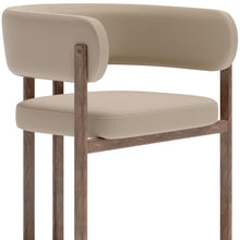 Load image into Gallery viewer, Faux Leather Solid Wood Open Back Dining Side Chairs (Set of 2) - Beige / Brown