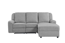 Load image into Gallery viewer, Destiny - Linen Sectional Sofa With Dropdown Table - Gray