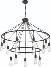 Load image into Gallery viewer, 33" Candle Style Multi Light Metal Dimmable Chandelier - Black