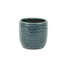 Load image into Gallery viewer, Dotted Round Pot Planter - Teal Blue