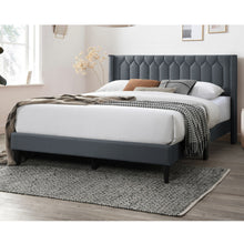 Load image into Gallery viewer, Platform Bed With Diamond Tufted Headboard