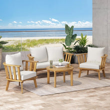 Load image into Gallery viewer, Patio Furniture Set, Outdoor Acacia Wood Patio Club Chair With Table