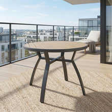 Load image into Gallery viewer, Outdoor Round Patio Table With Slatted Top - Gray