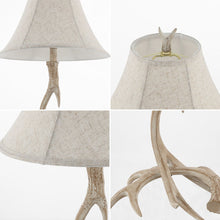 Load image into Gallery viewer, Antlers Table Lamp With Bell Shade - Beige